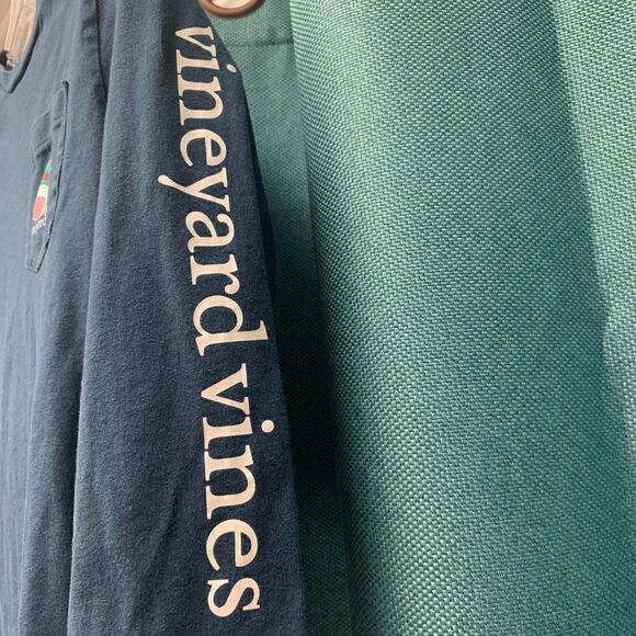 Vineyard Vines Elf Blue Long Sleeve Shirt Size Small 8-10 - Picture 3 of 5
